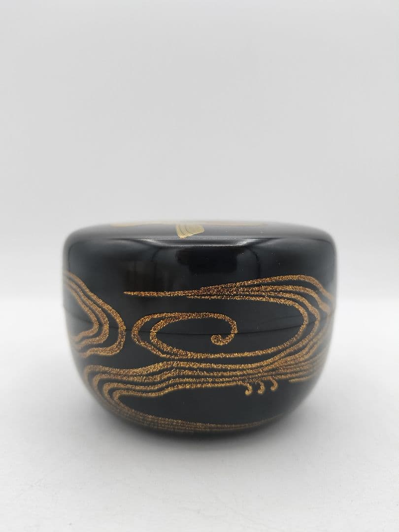 b905【新品・未使用】大平棗 おしどり 鴛鴦　内梨子地 田崎昭一郎 木箱 茶道