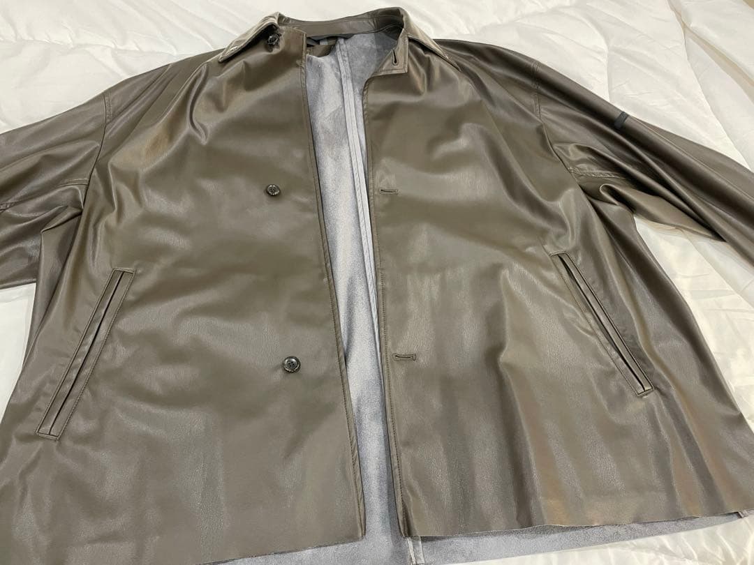 エヌハリウッドN. HOOLYWOODレザージャケットステンカラーコート36茶色