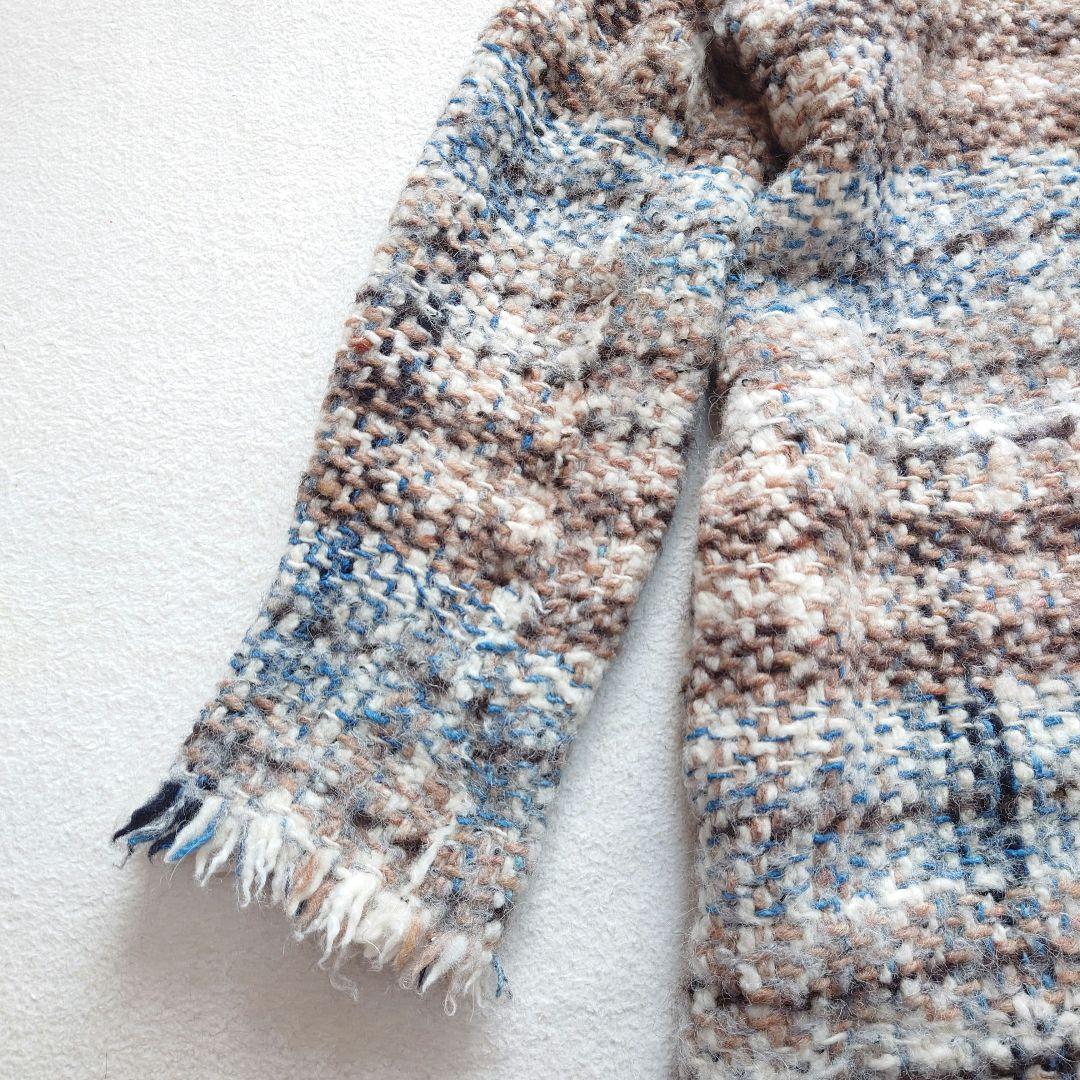 〇45R　ブランケット藍ツイードコート　45rpm　ハンドメイド