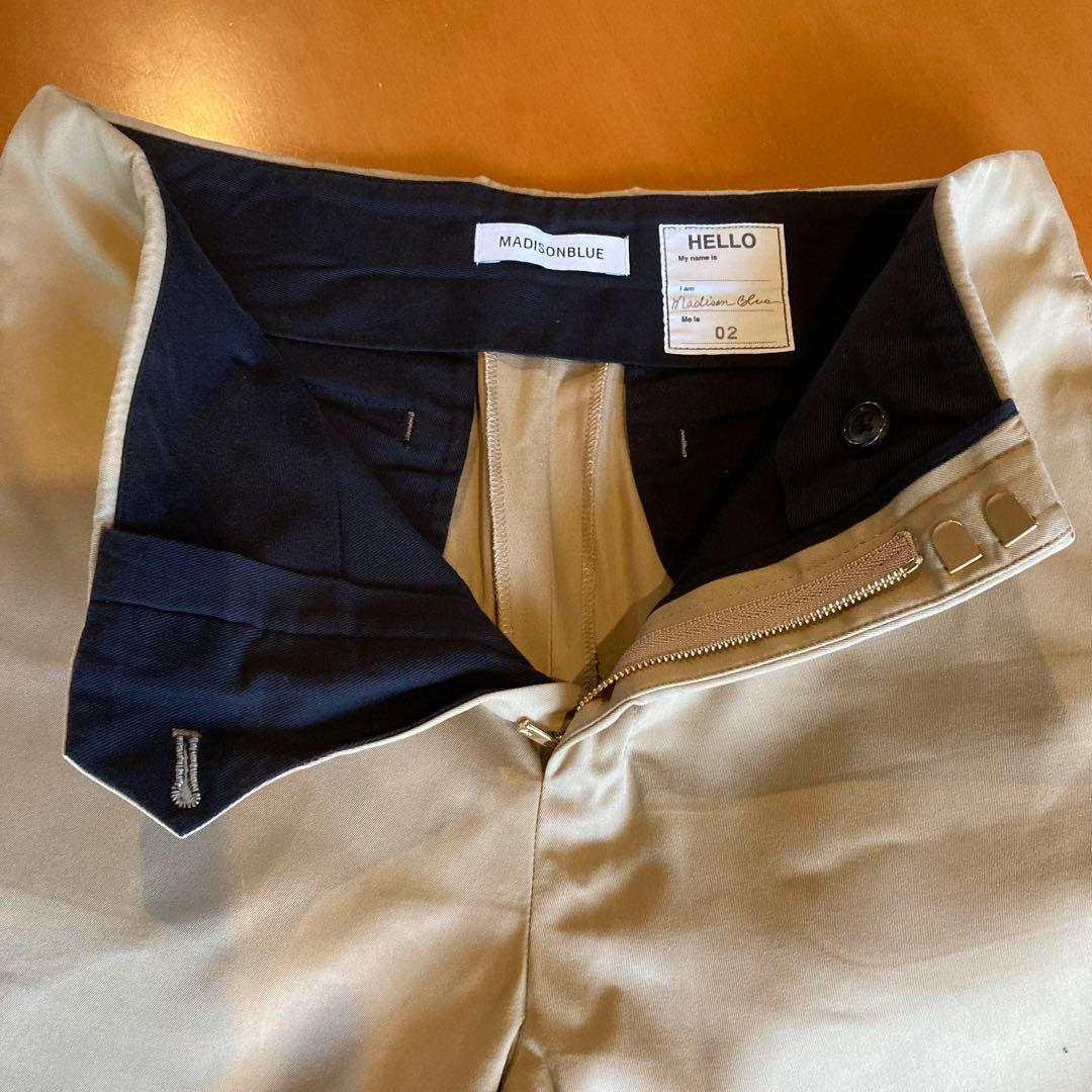 【美品】MADISON BLUE マディソンブルー★ベージュ ワイドパンツ 02