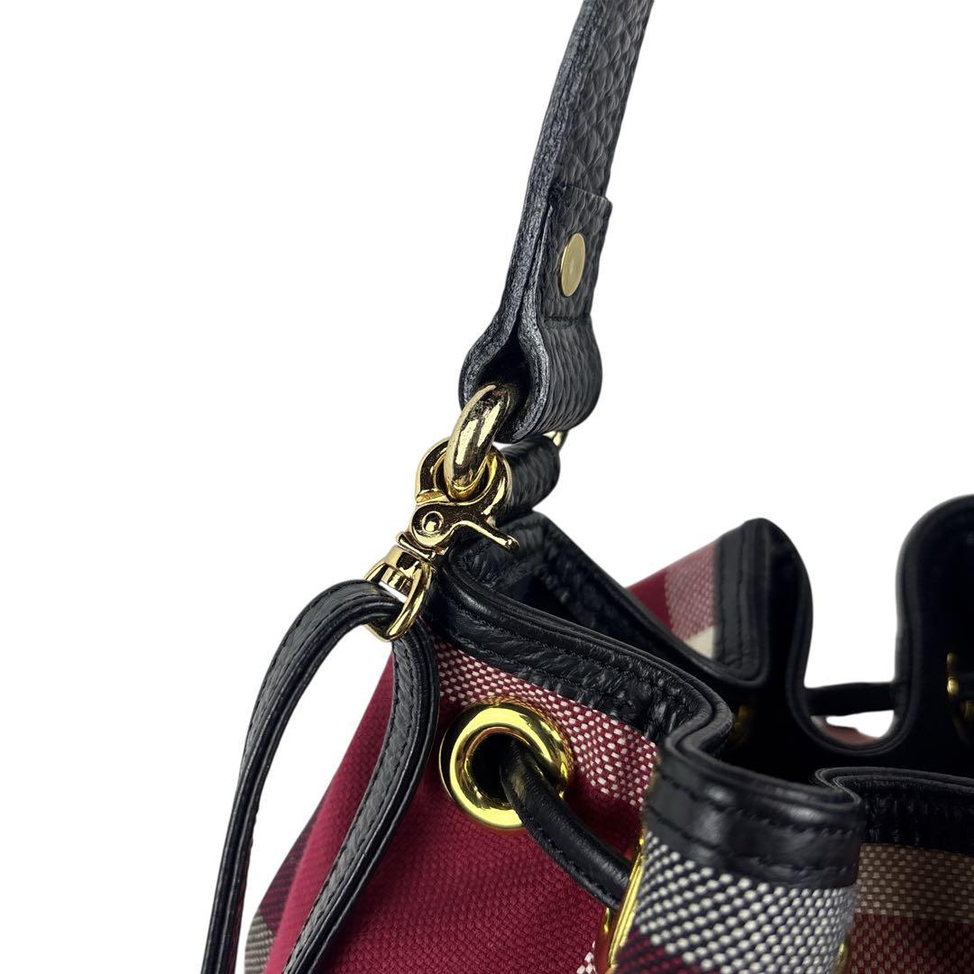 【美品】BLUE LABEL CRESTBRIDGE 巾着 2WAY チェック