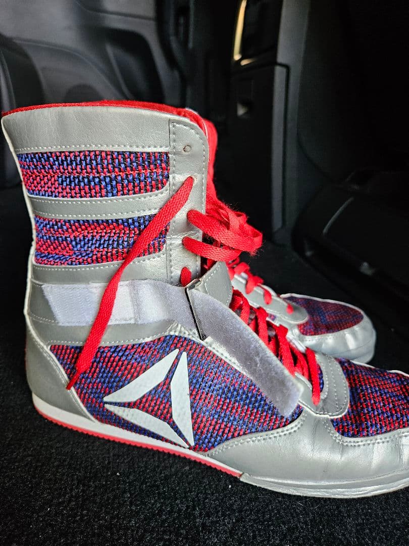 Reebok ボクシングシューズ ハイカット レッド/グレー/ブルー