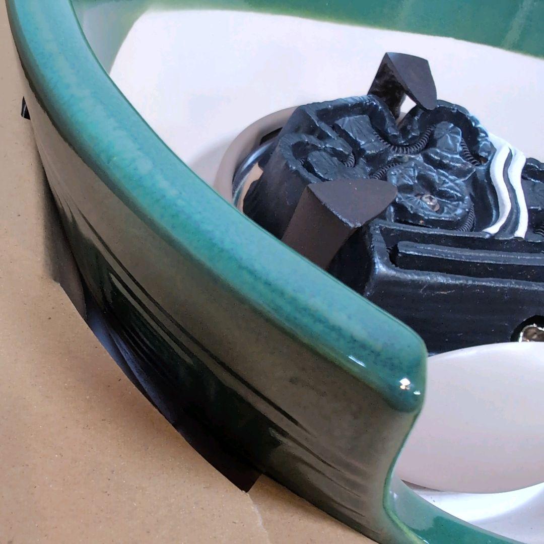 【未使用】 製造中止 野々田製 織部 電熱風炉 紅鉢型 裏千家向