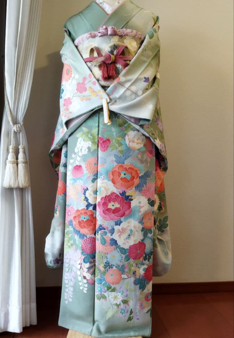 ☆応援価格☆377.本格派　振袖7点セット　正絹　フルセット　成人式　落款