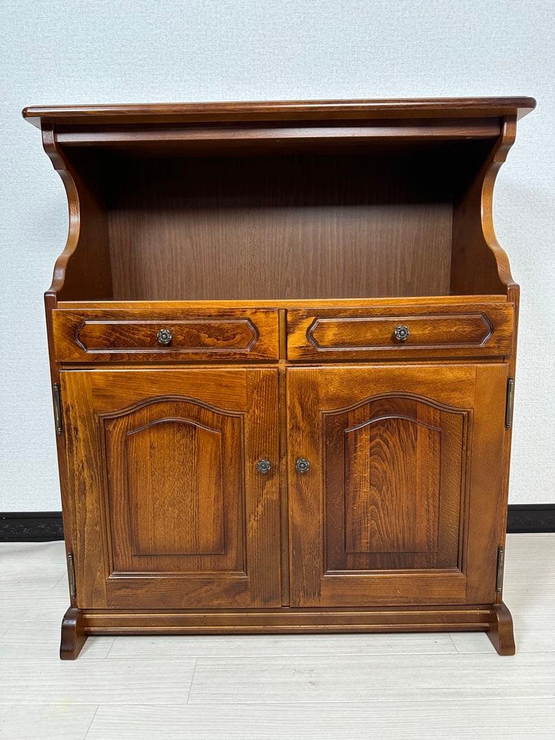 カリモク コロニアル 天然木 電話台 レンジ台 サイドチェスト ※i4※