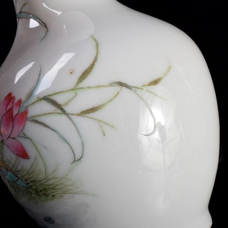 中国　乾隆年製款　粉彩　花鳥文瓶　花入　C　6925