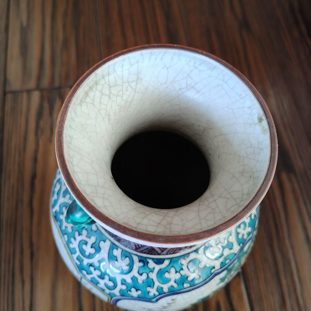 多色手描き陶器壺