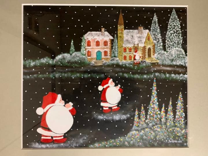 自作絵画（額入り）クリスマスver.