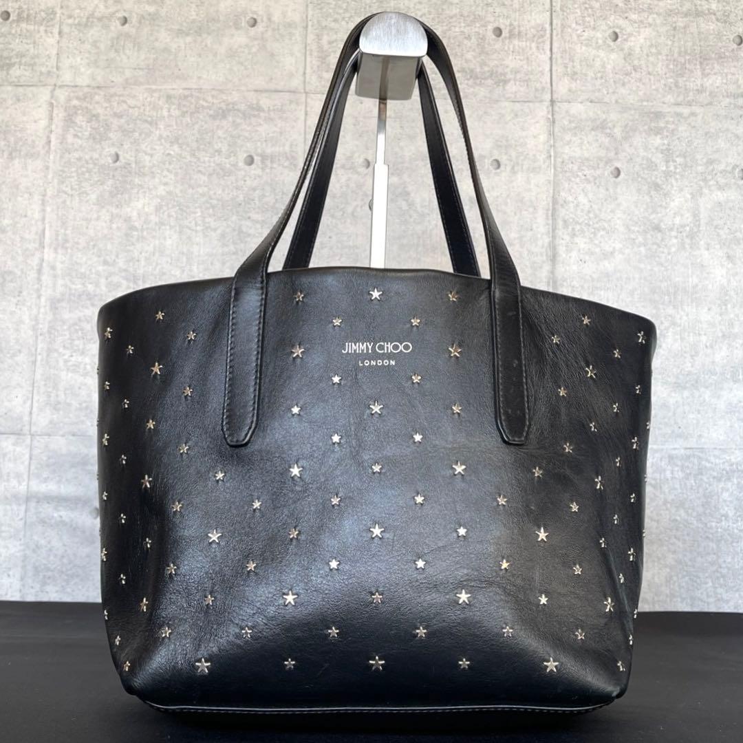専用品JIMMY CHOO SOFIA/S BLACK スタッズ ハンドバッグ