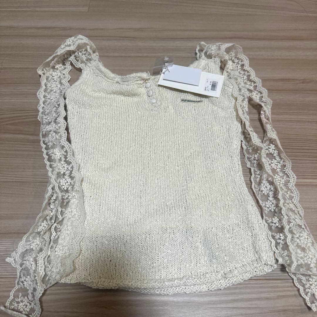 トップス andmary cotton ribbon tank