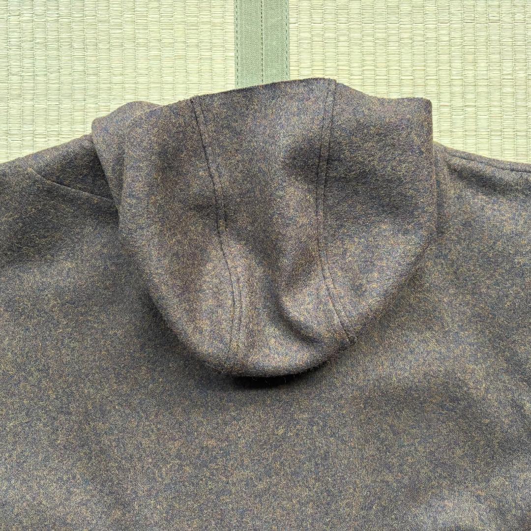 MITTAN 圧縮ウールニットフードコート 緑杢 サイズ2