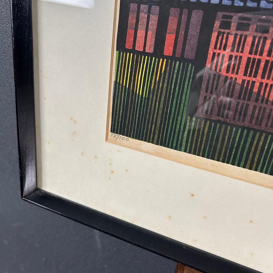 クリフトン・カーフ「ICHIRIKI～」木版画 直筆サイン入 1979年 京都