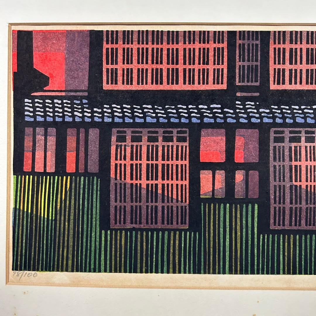 クリフトン・カーフ「ICHIRIKI～」木版画 直筆サイン入 1979年 京都