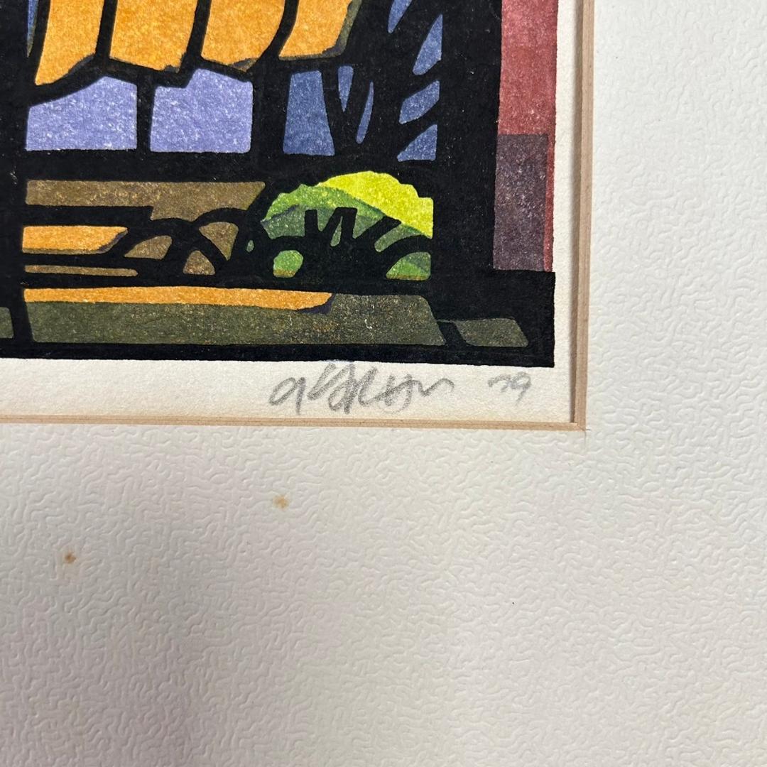 クリフトン・カーフ「ICHIRIKI～」木版画 直筆サイン入 1979年 京都