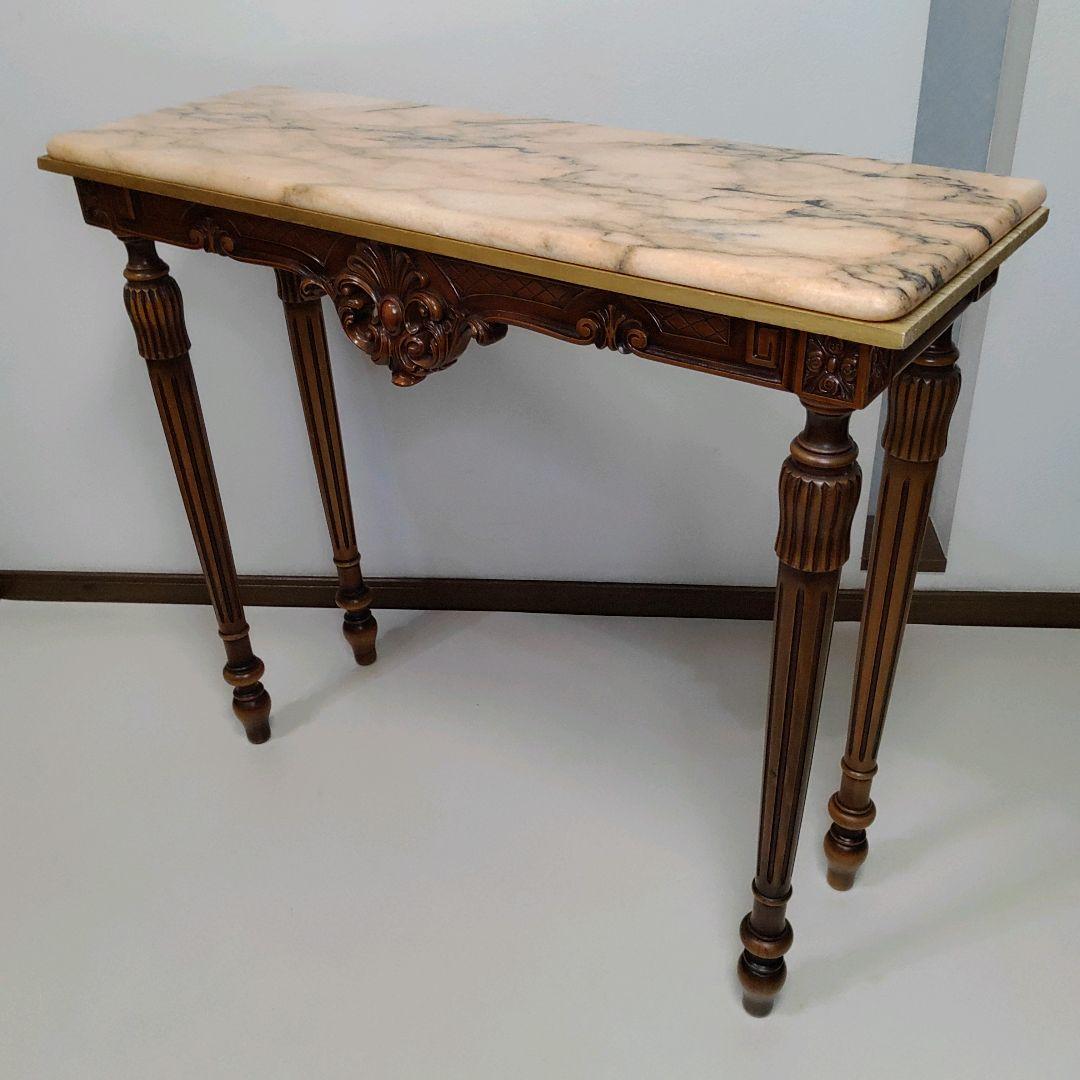 コンソールテーブル サイドテーブル イタリア製 クラシック 彫刻 大理石