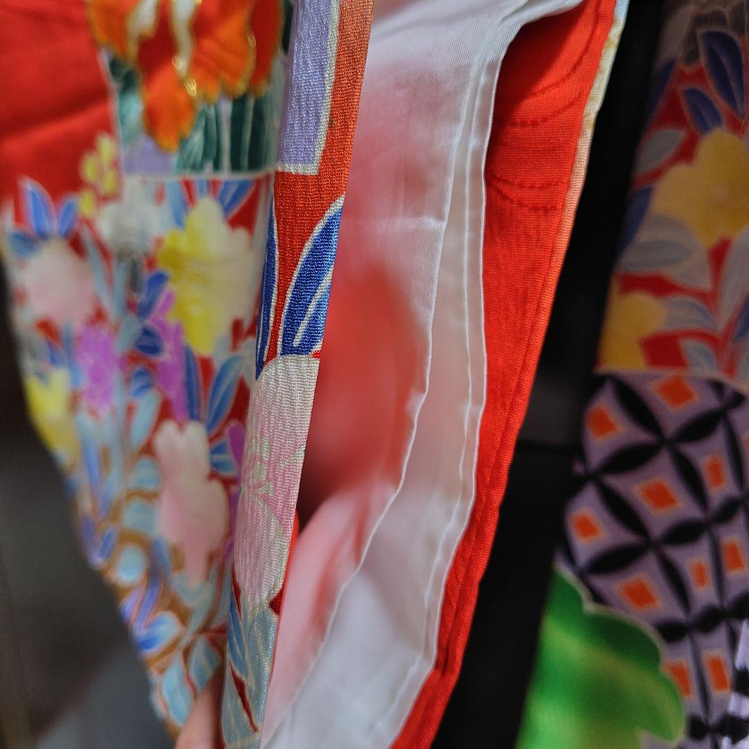 正絹　お引き摺り　お振袖　駒刺繍　暈し　美品