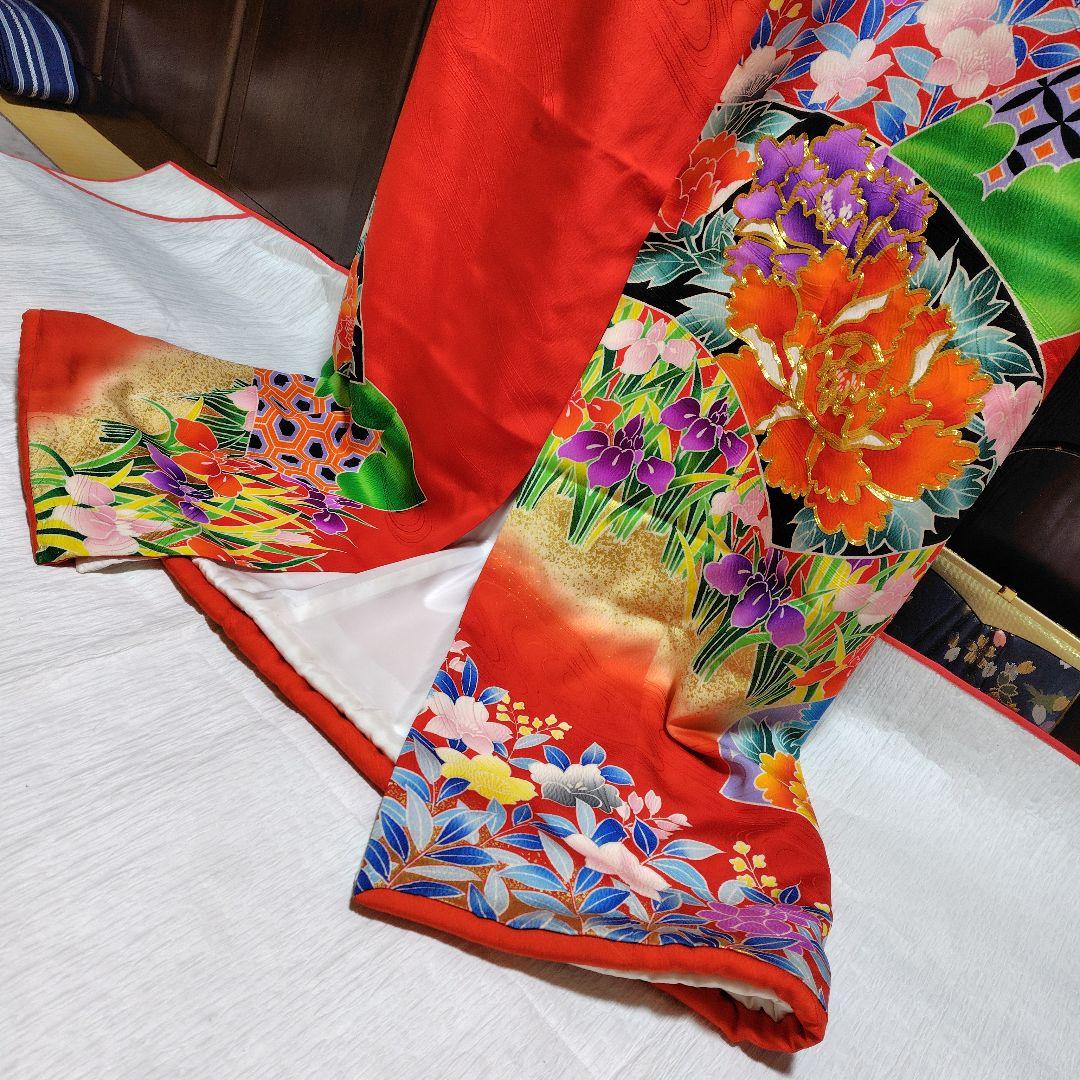 正絹　お引き摺り　お振袖　駒刺繍　暈し　美品