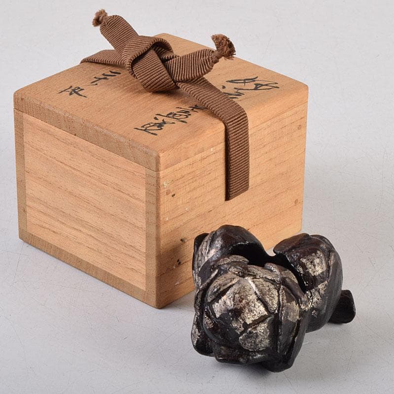 釜師　十三代　宮崎寒雉作　鋳銅　蓋置　共箱　V　9047