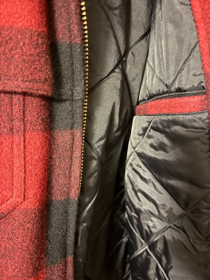 ク*ル様 Carhartt 赤黒チェック メルトンジャケット