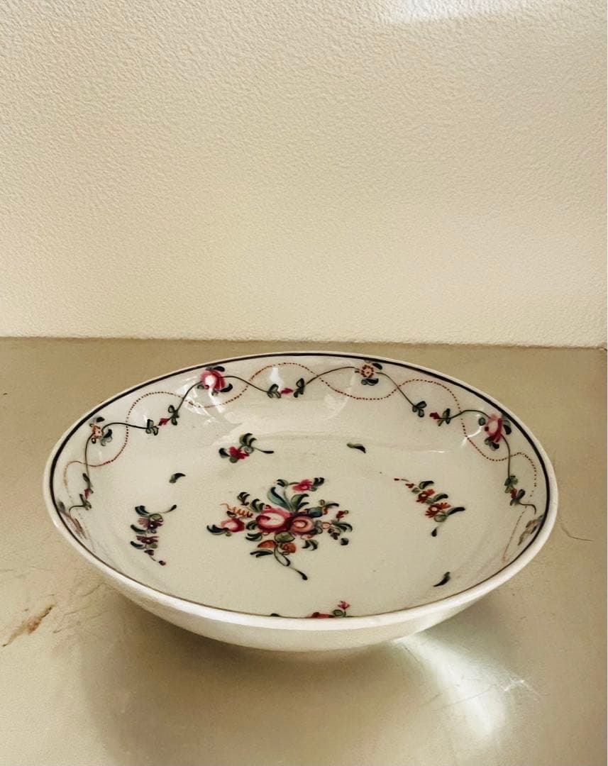 アンティーク　手描き　花柄　小皿　イギリス