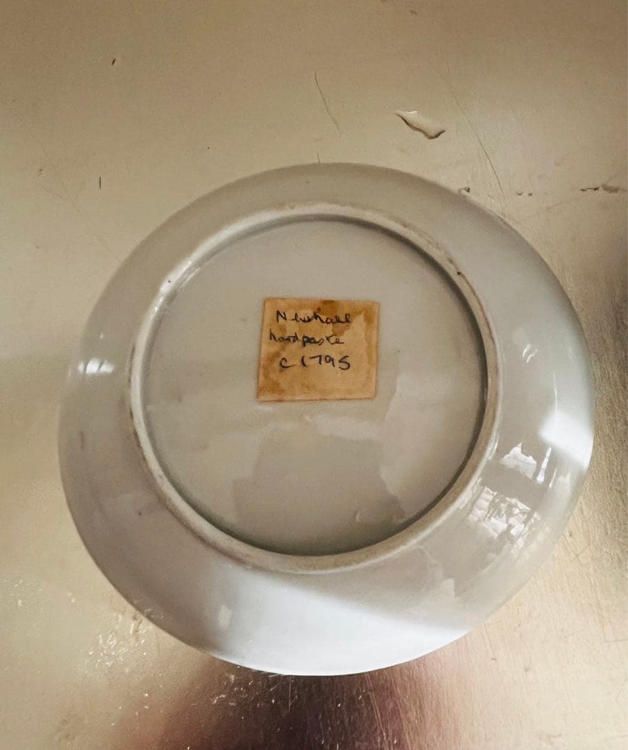 アンティーク　手描き　花柄　小皿　イギリス