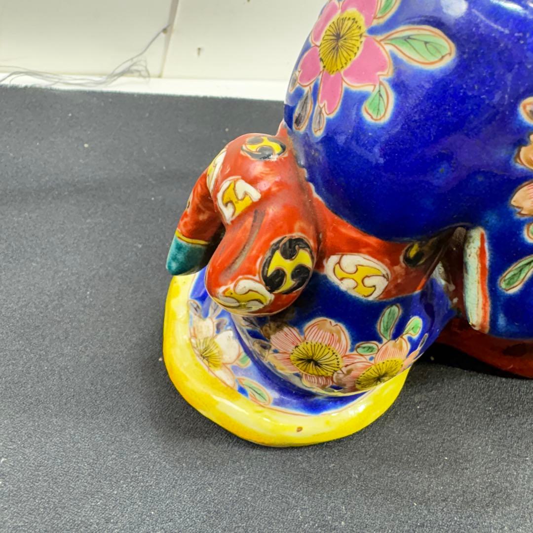 九谷焼　古九谷　和装美人　達磨の耳かき像　明治期？　置物　飾り物　時代物