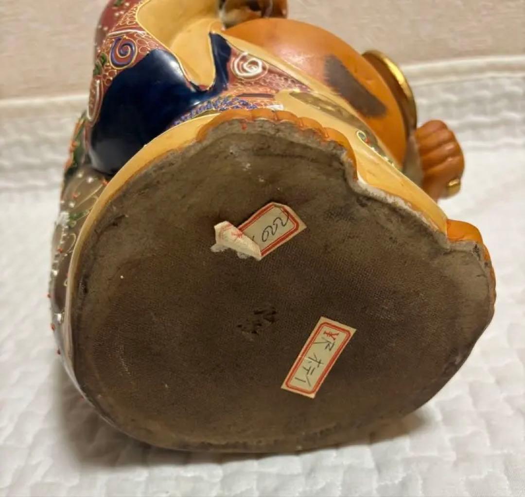 九谷焼　縁起物　特大　笑顔の福の神像 陶器製 45cm　アンティーク