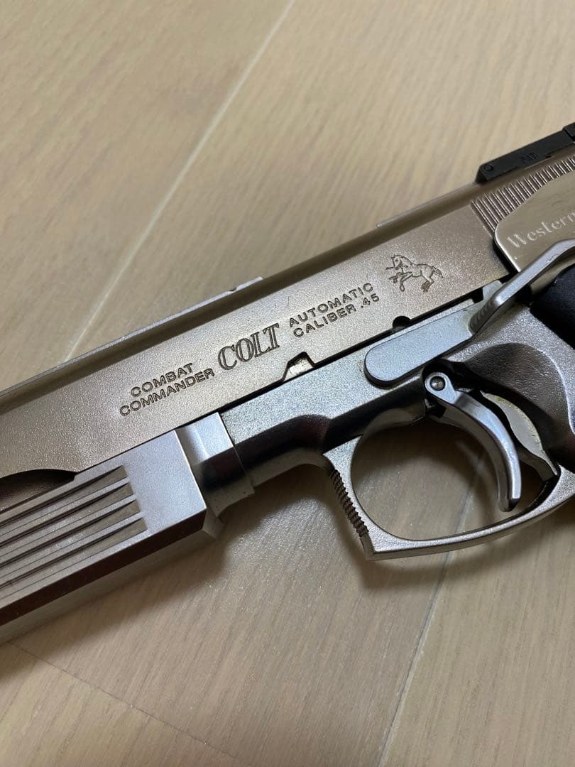WA 製 コルト コンバットコマンダー シルバーモデル 固定スライド ジャンク品