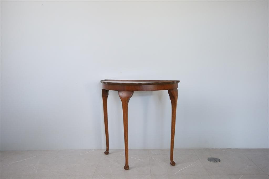 英国アンティーク猫脚コンソールテーブル/木製机/飾り棚サイドテーブル88-173