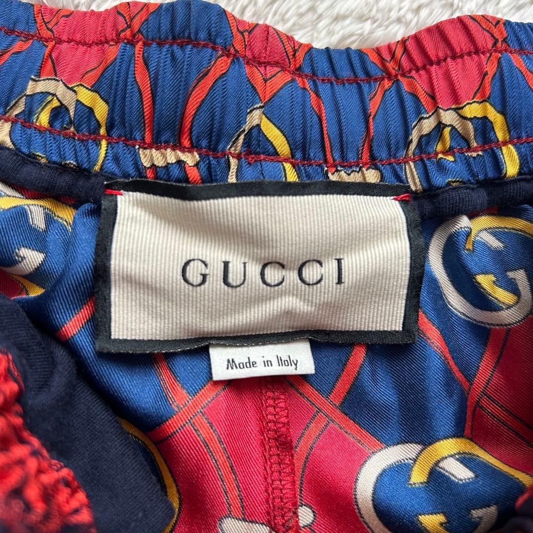 【美品】GUCCI グッチ　シルクジョグパンツ　イージーパンツ　サルエル　総柄