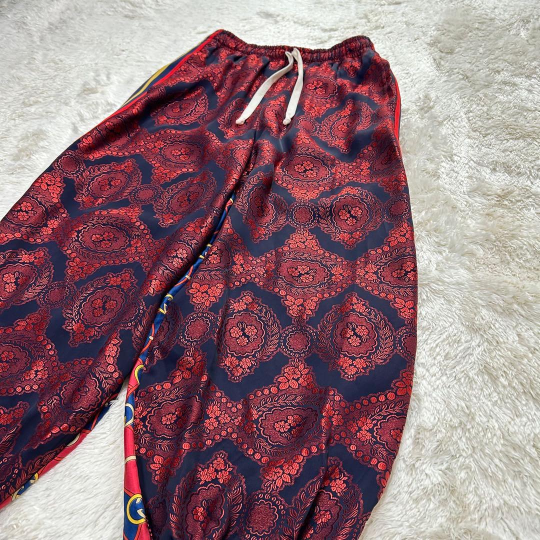 【美品】GUCCI グッチ　シルクジョグパンツ　イージーパンツ　サルエル　総柄