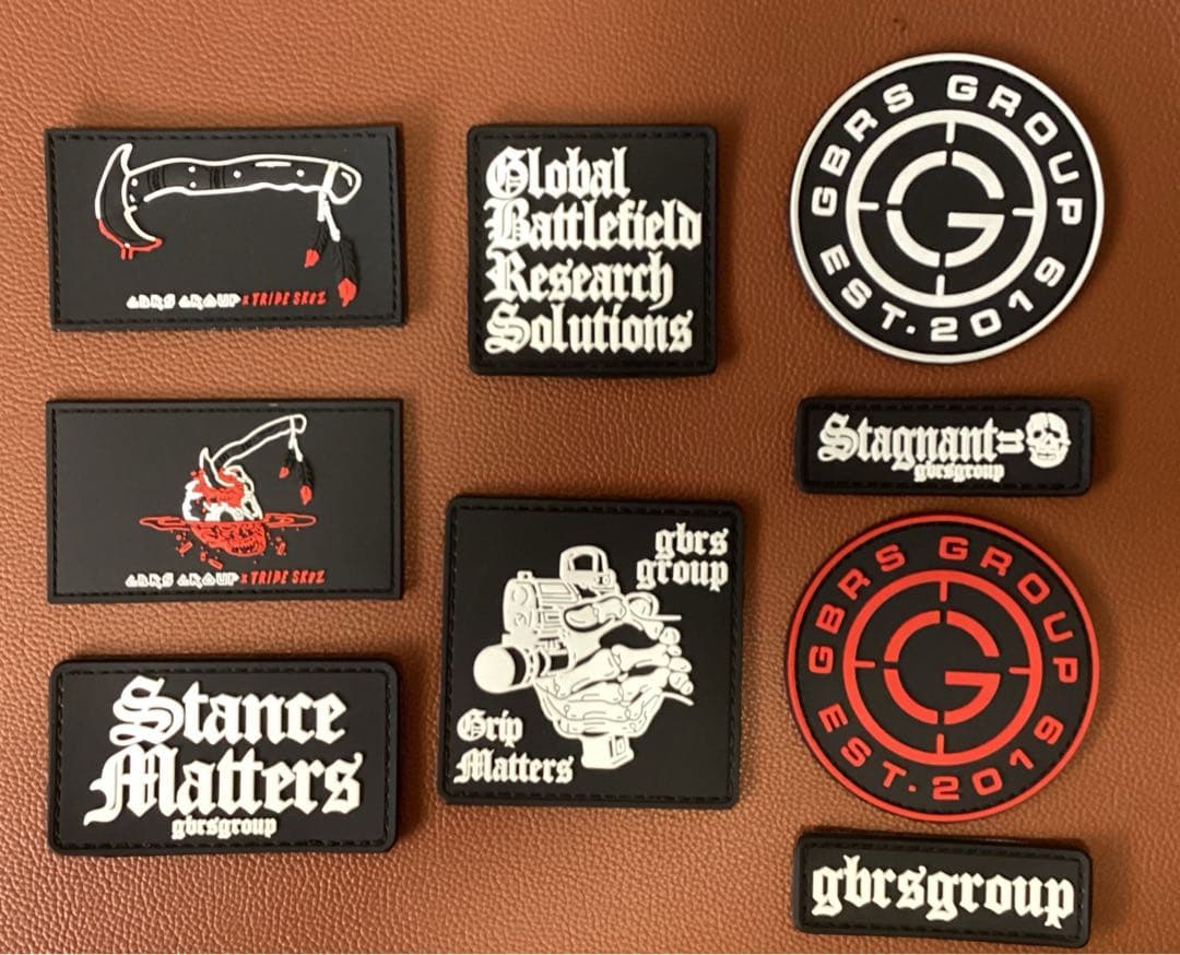 GBRSグループ ミリタリー ラバーパッチベルクロ ワッペン 9枚セット