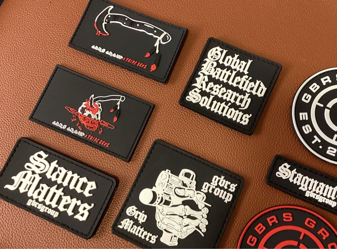 GBRSグループ ミリタリー ラバーパッチベルクロ ワッペン 9枚セット