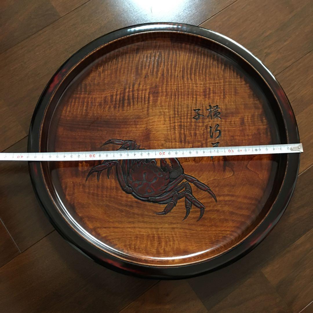 烏城彫　お盆　丸盆　飾盆　大、中、小　3点セット　D