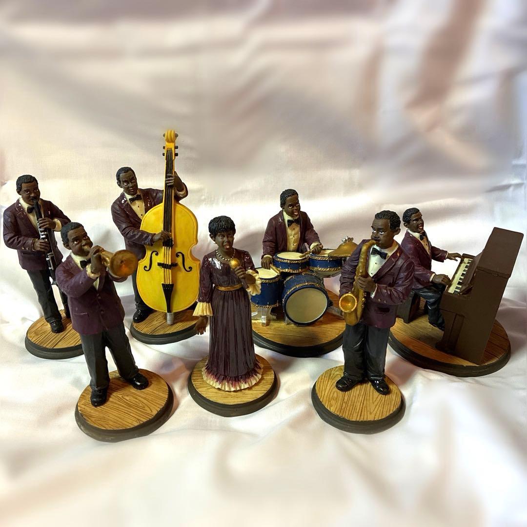 【希少】美品　レトロ　骨董品　ジャズバンドフィギュア　黒人　置物　コレクター　7