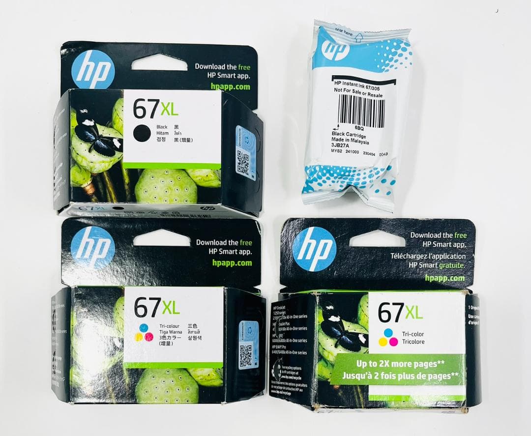 【まとめ売り】HP 67 XL純正 インクカートリッジ ブラック カラー　計4本