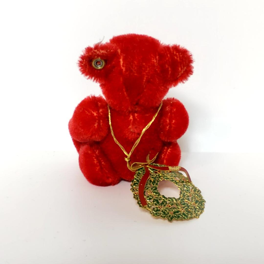 Steiff　シュタイフ　ミニテディベア　ぬいぐるみ　赤　レッド