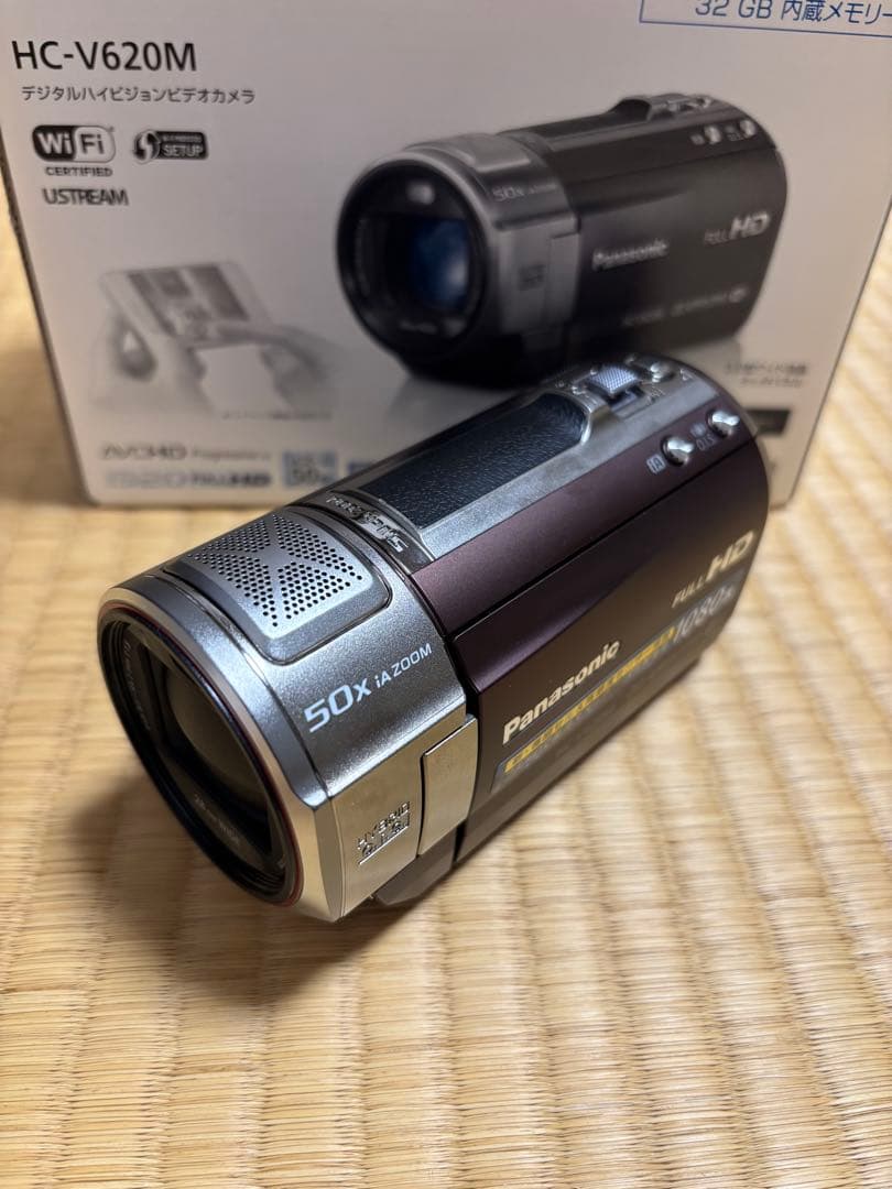 【SD付き】Panasonic HC-V620M ビデオカメラ　バッテリー2個