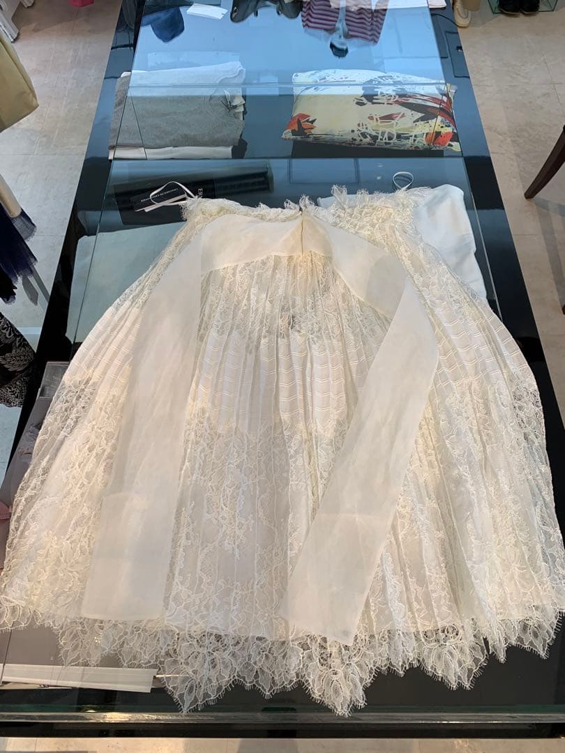 【正規品】ERMANNO SCERVINO ホワイト レース プリーツスカート