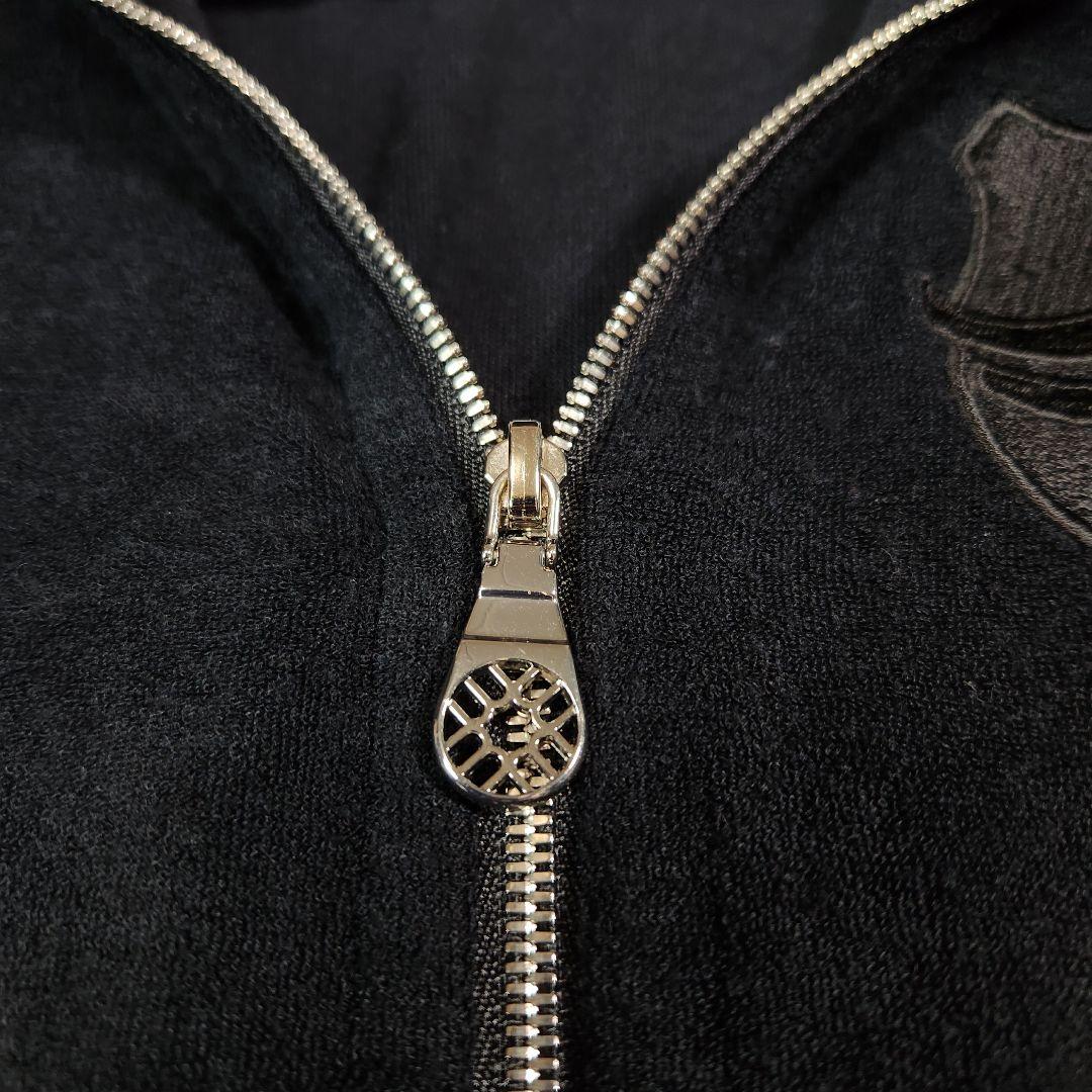 ムータマリン セットアップ ジャケット ダブルジップ ロゴ 刺繍 ベロア生地 M