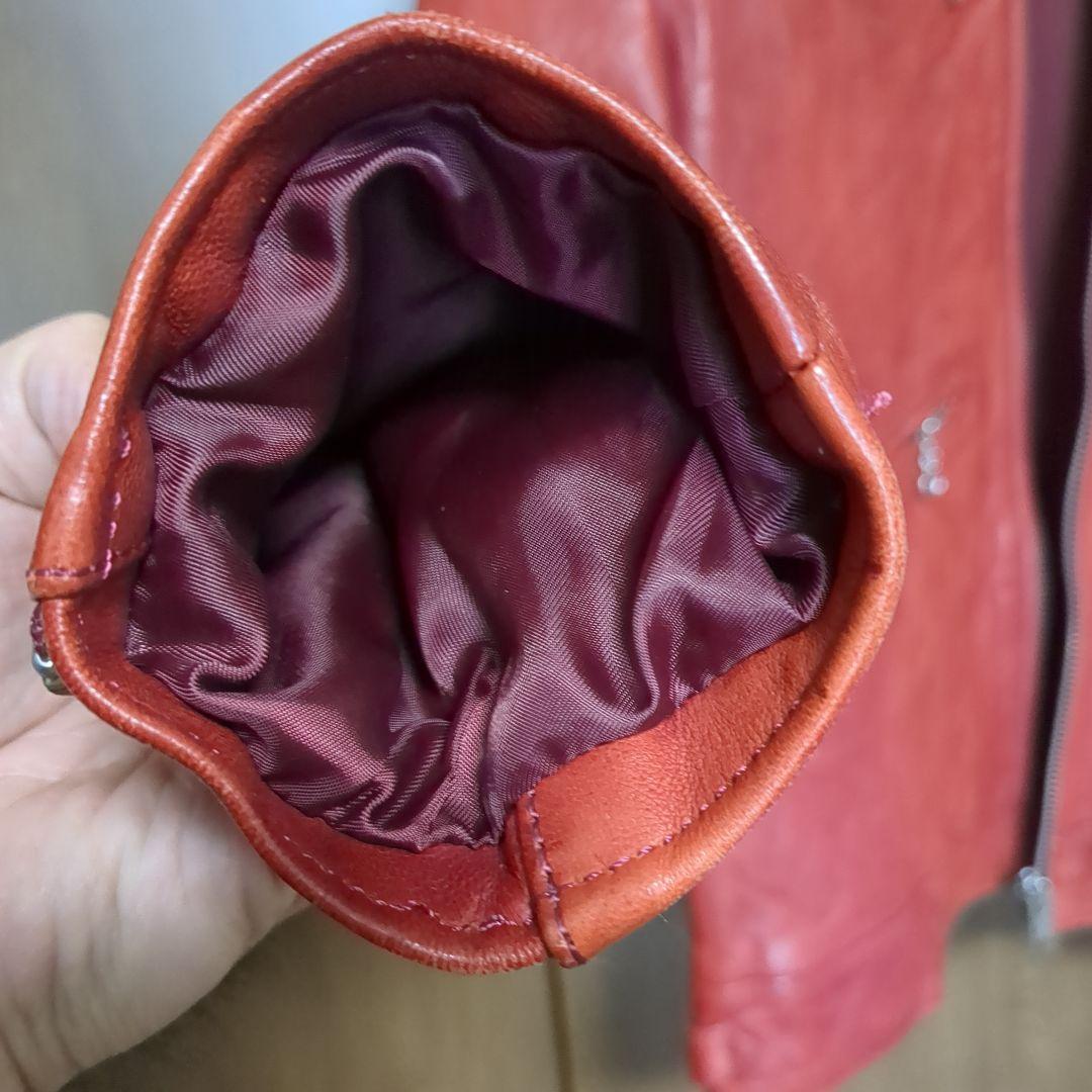 ヒステリックグラマー シングルライダースジャケット 羊革 0263LB01 赤