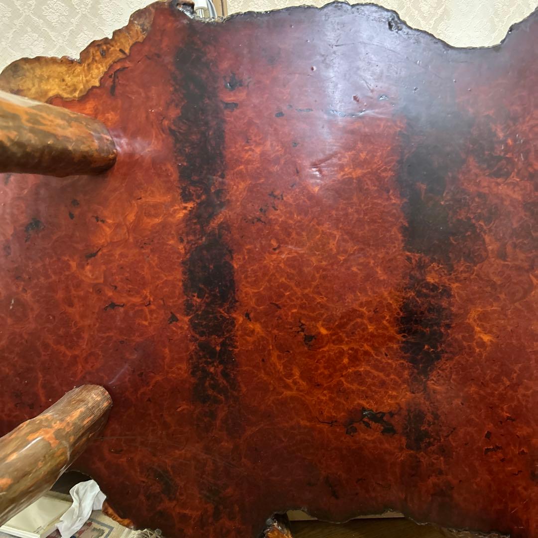 taka 花梨　 座卓 一枚板 高級テーブル　天然木製光沢座卓アンティーク