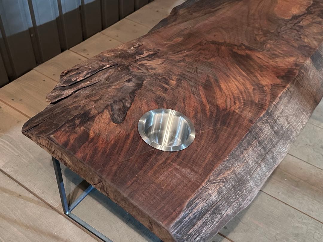 【早い者勝ち！SALE！】　一枚板テーブル　ウォールナット　ベンチ　ローテーブル