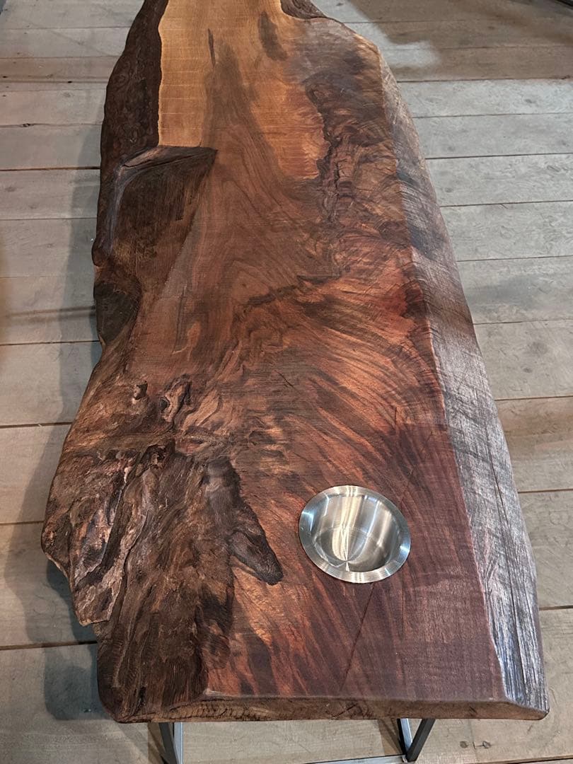 【早い者勝ち！SALE！】　一枚板テーブル　ウォールナット　ベンチ　ローテーブル