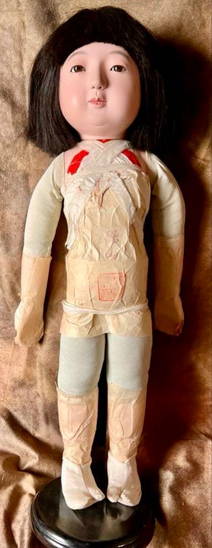 市松人形 徳山 東光 アンティークドール 骨董 昭和 女の子 日本人形 53cm