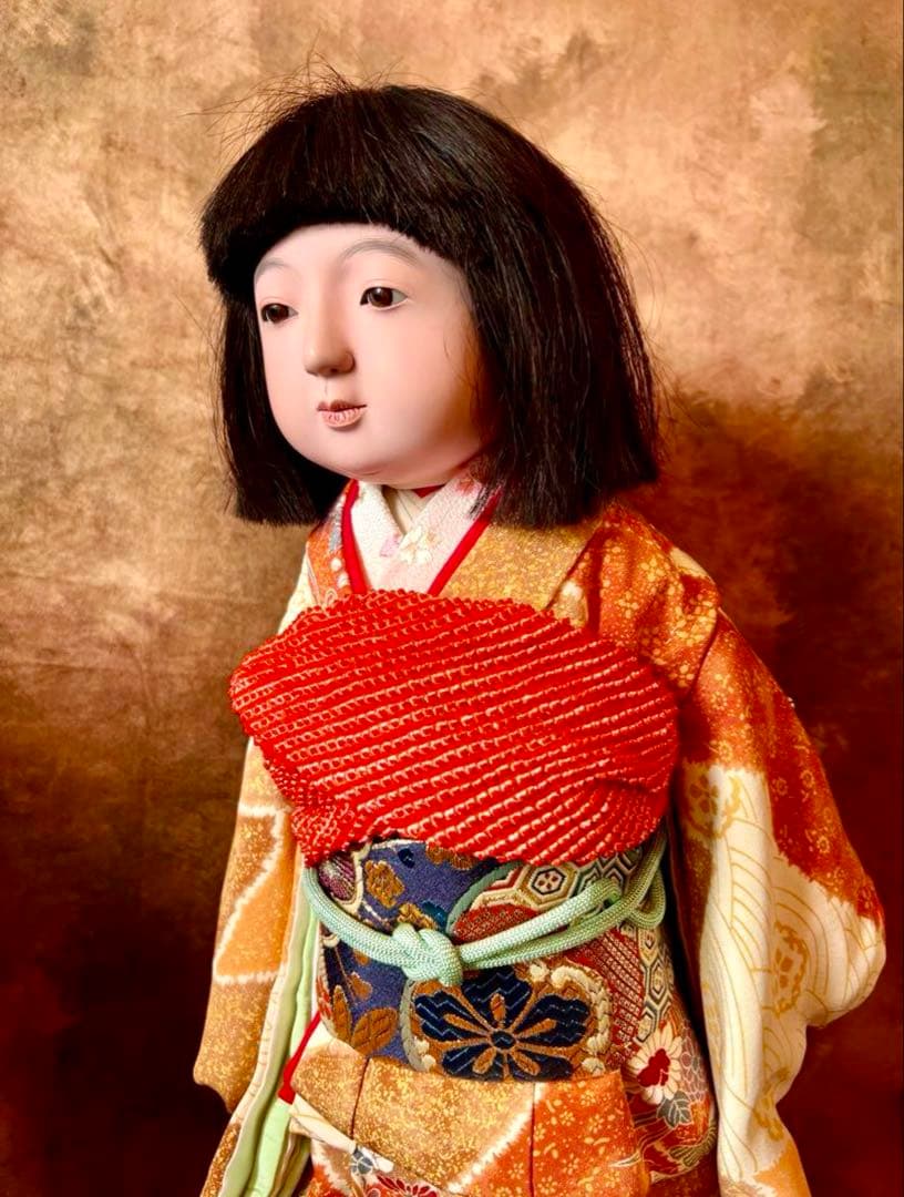 市松人形 徳山 東光 アンティークドール 骨董 昭和 女の子 日本人形 53cm