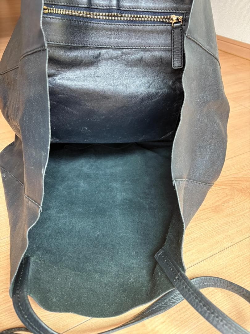 CELINE ホリゾンタルカバ/レザートートバッグ/ブラック