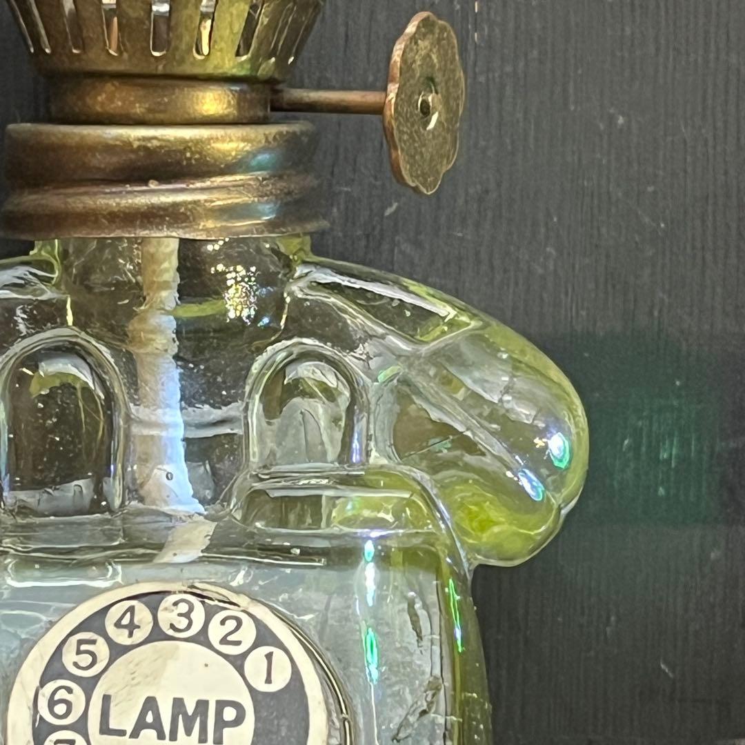 【珍品】ウランガラス 電話型 オイルランプ ボトル ガラス ビン アンティーク