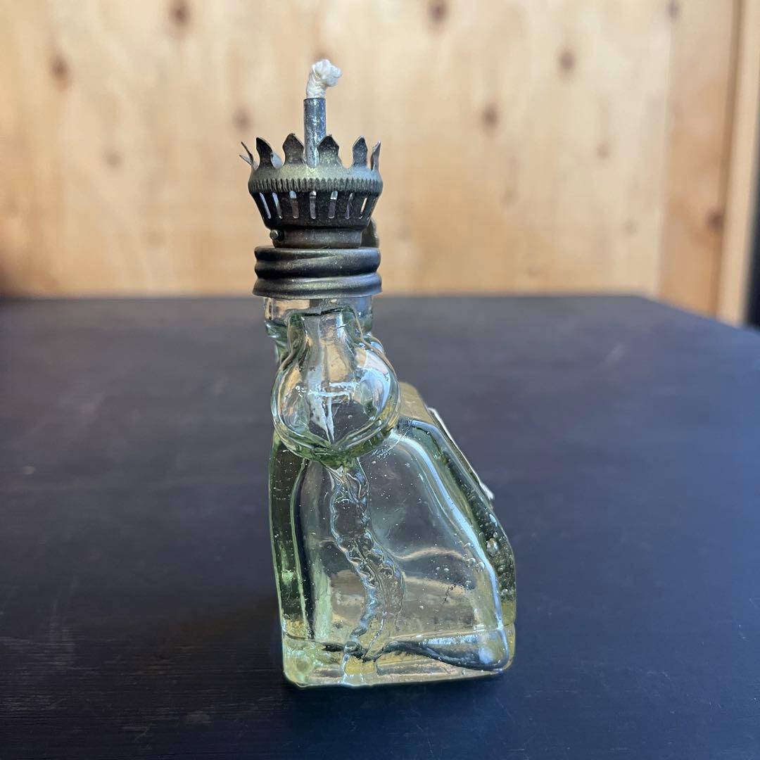 【珍品】ウランガラス 電話型 オイルランプ ボトル ガラス ビン アンティーク