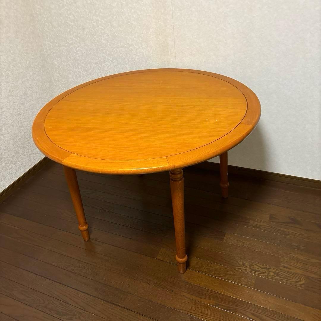 【良品】ヴィンテージ ラウンドテーブル ダイニングテーブル ろくろ脚